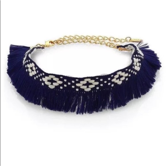 ettika Jewelry - NWOT Ettika Blue Fringe Boho Aztec Tribal Choker Necklace
